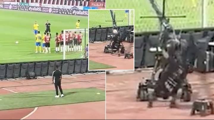 Watch Cristiano Ronaldo free-kick almost knock out cameraman