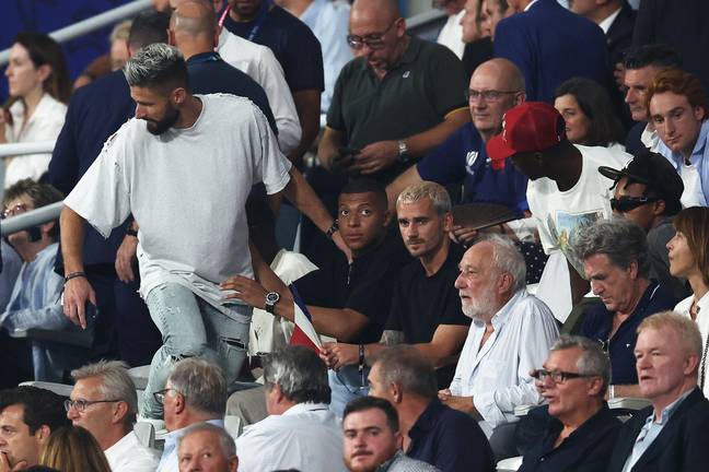 Kylian Mbappe watched France beat New Zealand at the Rugby World Cup. (Credit: Getty)