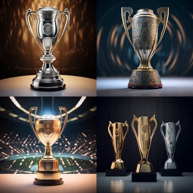 Ligue 1's future trophies, as imagined by AI. Credit: Midjourney