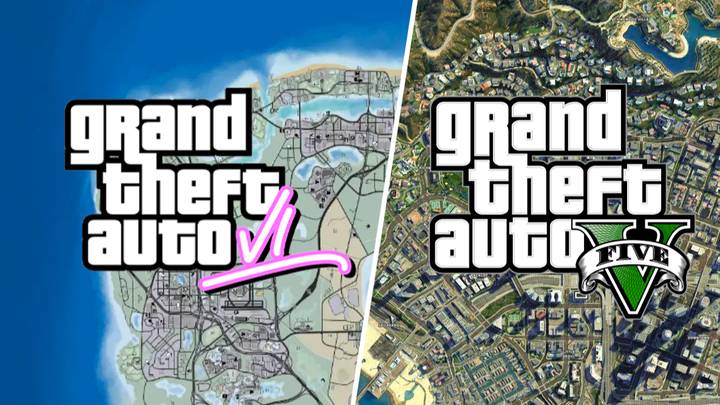 Comparison: the size of the map from the GTA 6 leak is much larger