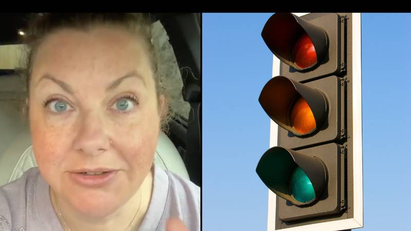 在被警告不要在绿灯下开车后，女人的“救生”