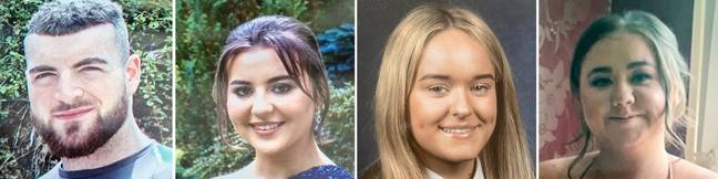 Ke McSweeney，Grace McSweeney，Nicole Murphy和Zoey Coffey在悲惨事件中被杀。学分：Garda/PA
