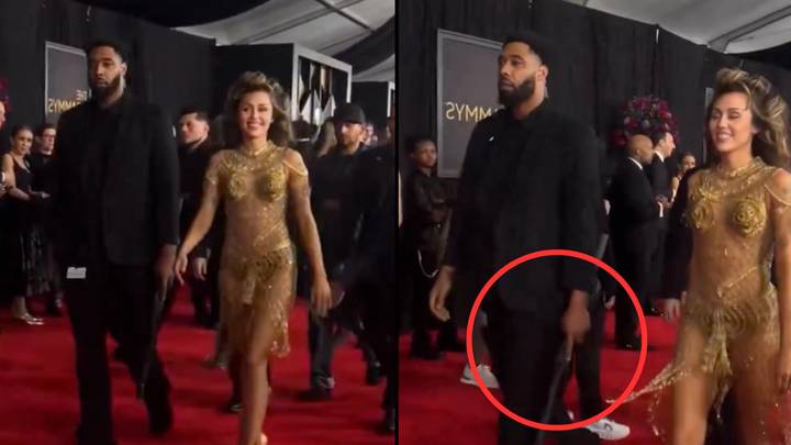 Miley Cyrus' bodyguard in Grammys video sparks debate after fans ...