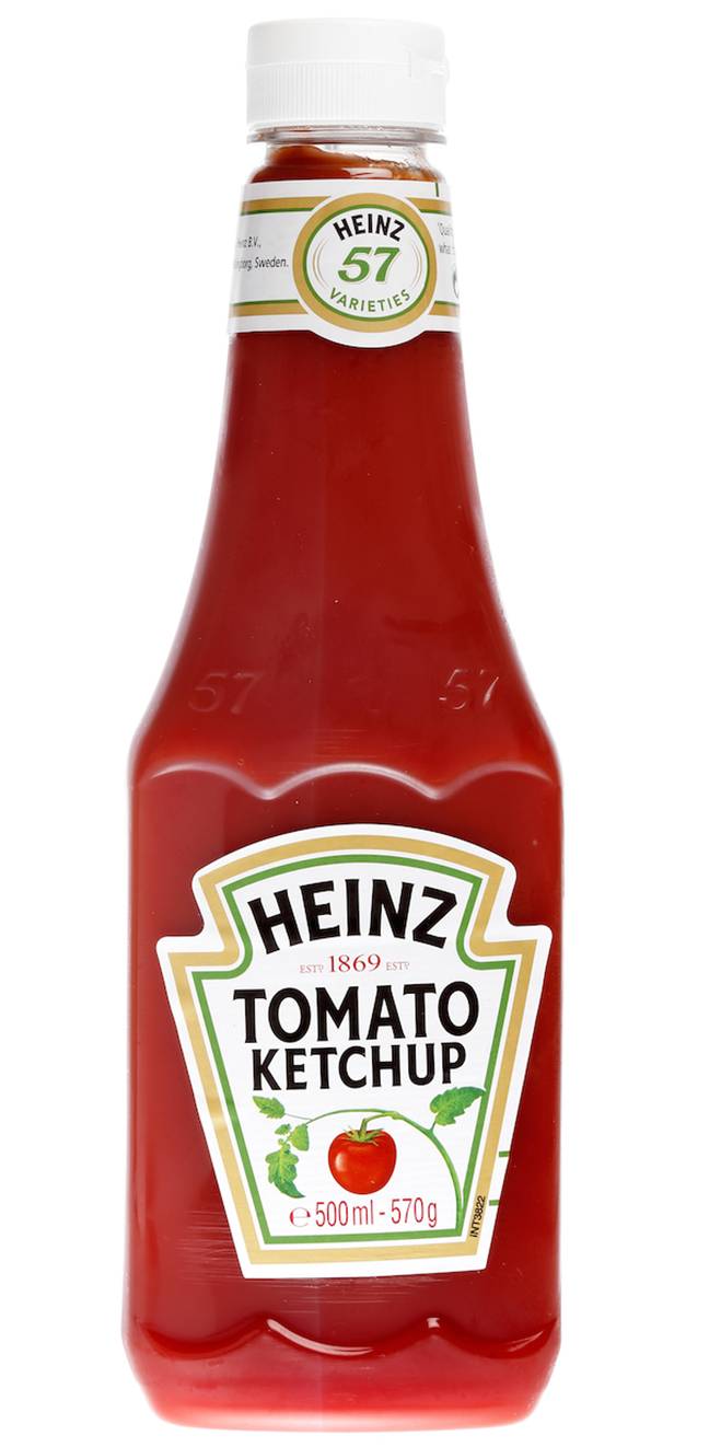 The '57' on a Heinz ketchup bottle is put in a specific position