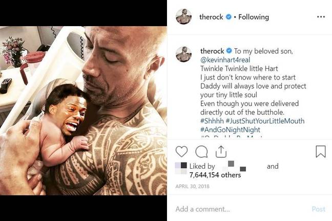 Dwayne 'The Rock' Johnson Pokes Fun at Kevin Hart with Baby Yoda Meme -  News18