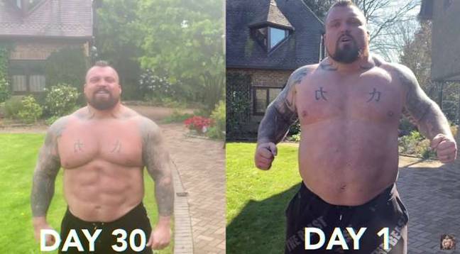 Eddie Hall Shares Abs Change After Month Of 100 Situps