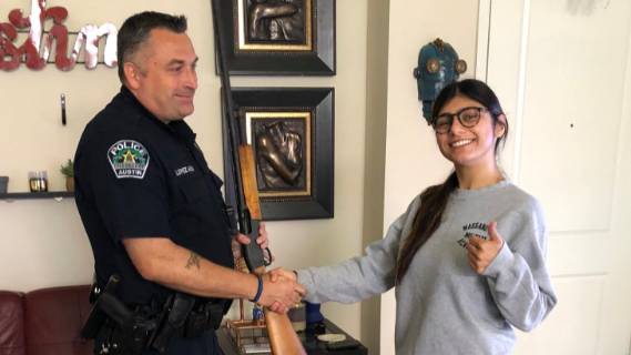 Mia Khalifa Hands Over Rifle For Destruction And Donates To Gun Control  Charity - LADbible