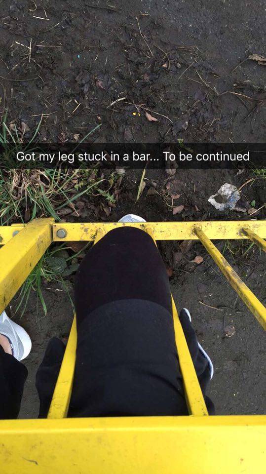 Lad Snapchats Entire Rescue Operation After Getting Knee Caught In