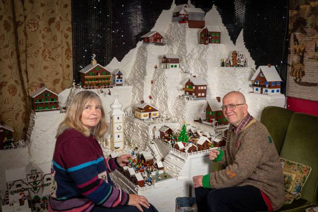 Couple Spent Six Weeks Creating Festive Lego Display With 400,000