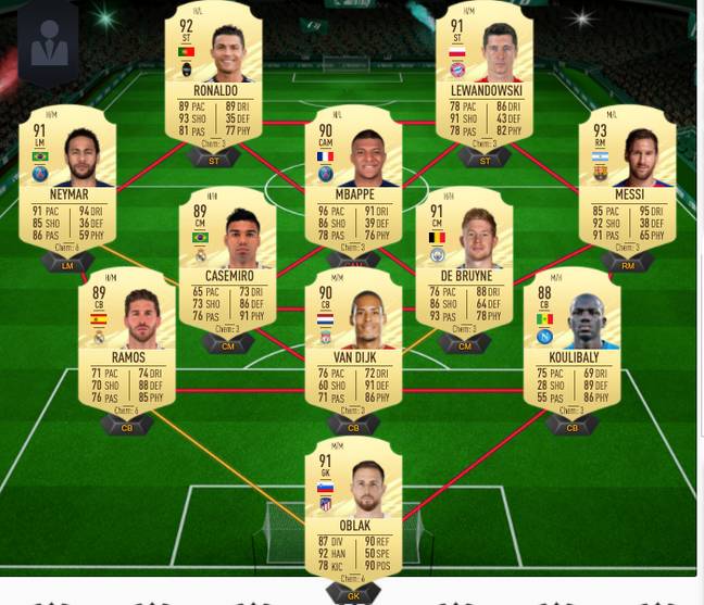 FIFA 21 Ultimate Team Starting XI's 91 Rating Is The Highest Available At  Launch - SPORTbible