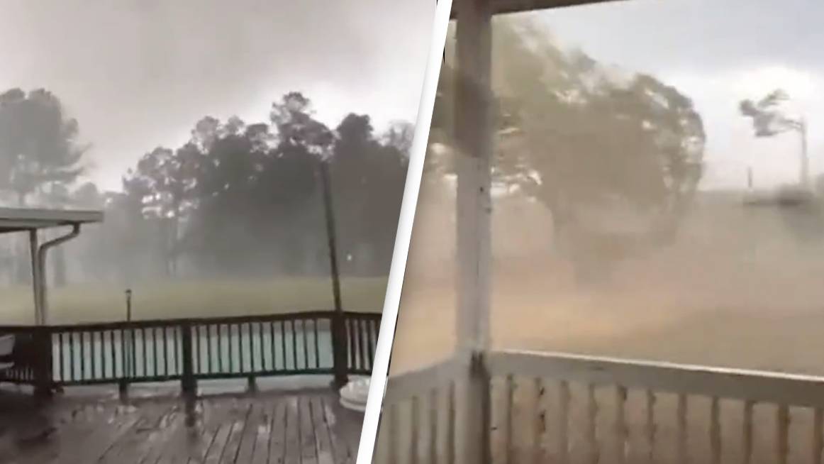 Golfer Caught In The Middle Of A Tornado Captures The Destruction In