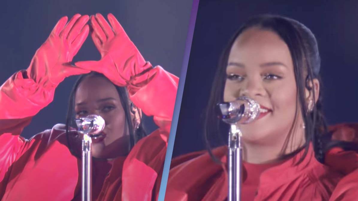 Fans think TV censored Rihanna's 'Illuminati sign' during Super Bowl Fans think TV censored Rihanna's 'Illuminati sign' during Super Bowl