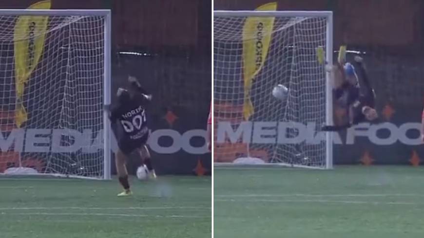 Russian footballer scores ridiculous backflip penalty while wearing 007 ...