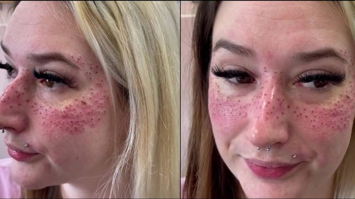 Tattoo artist shows off freckles she inked on customer who travelled ...