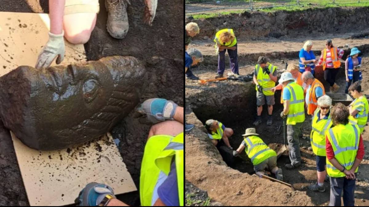 Archaeological dig in UK unearths two Roman carved heads described as ...