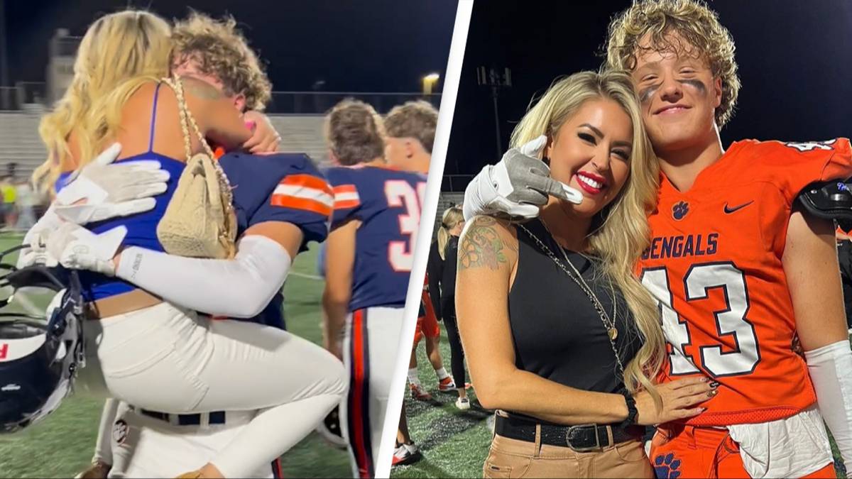 Mom and son hit back after video of her hugging her son after a