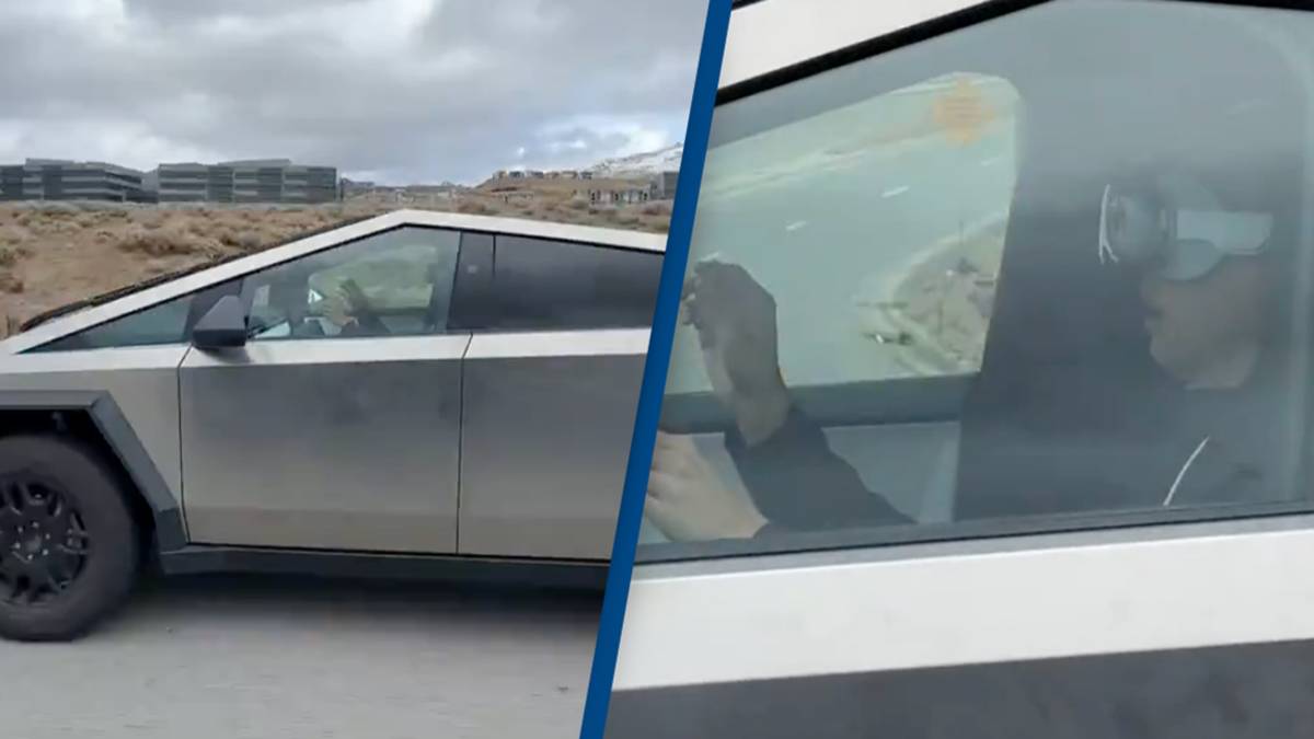 Man says ‘we’re so f***ed’ after catching Tesla owner wearing VR goggles whilst driving Cybertruck