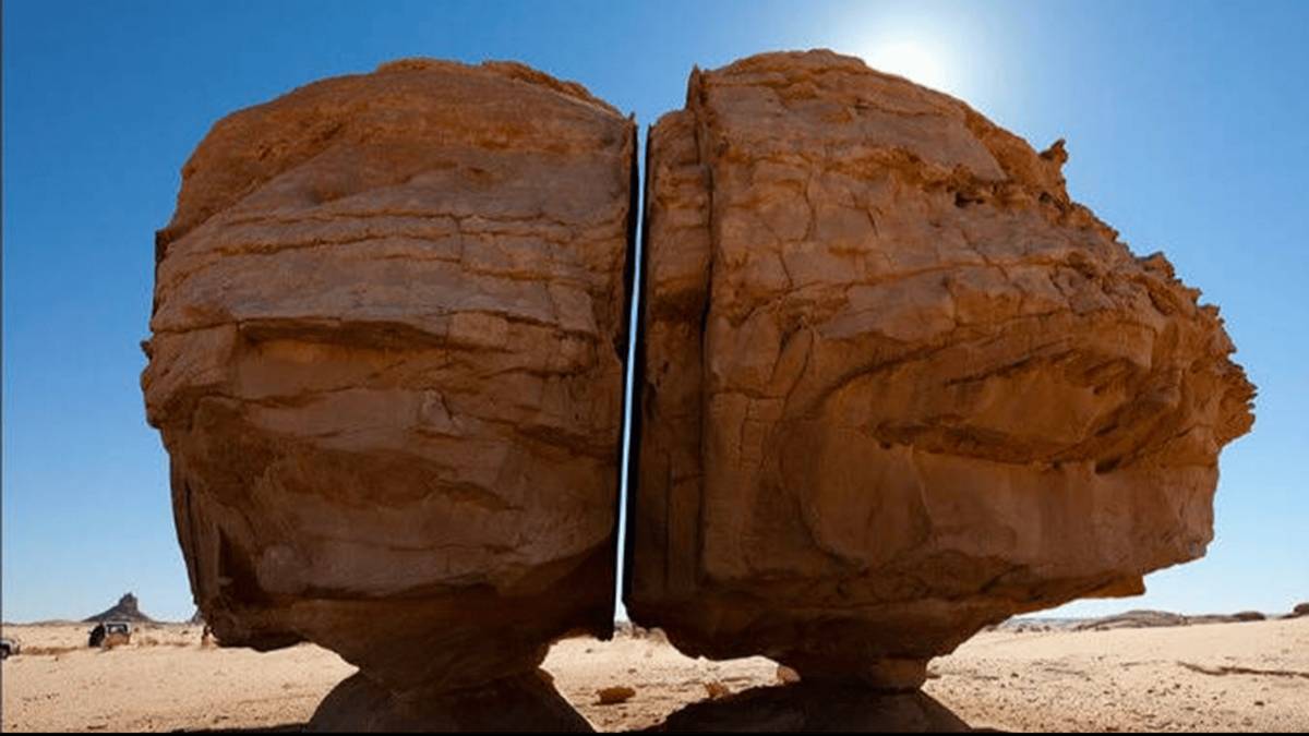 The Rocks Were Split Mystery around rock formation that was split perfectly in half