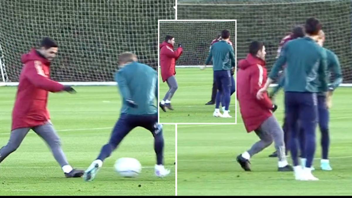 Mikel Arteta tente de célébrer le “Siu” de Cristiano Ronaldo après avoir musclé le joueur d’Arsenal à l’entraînement