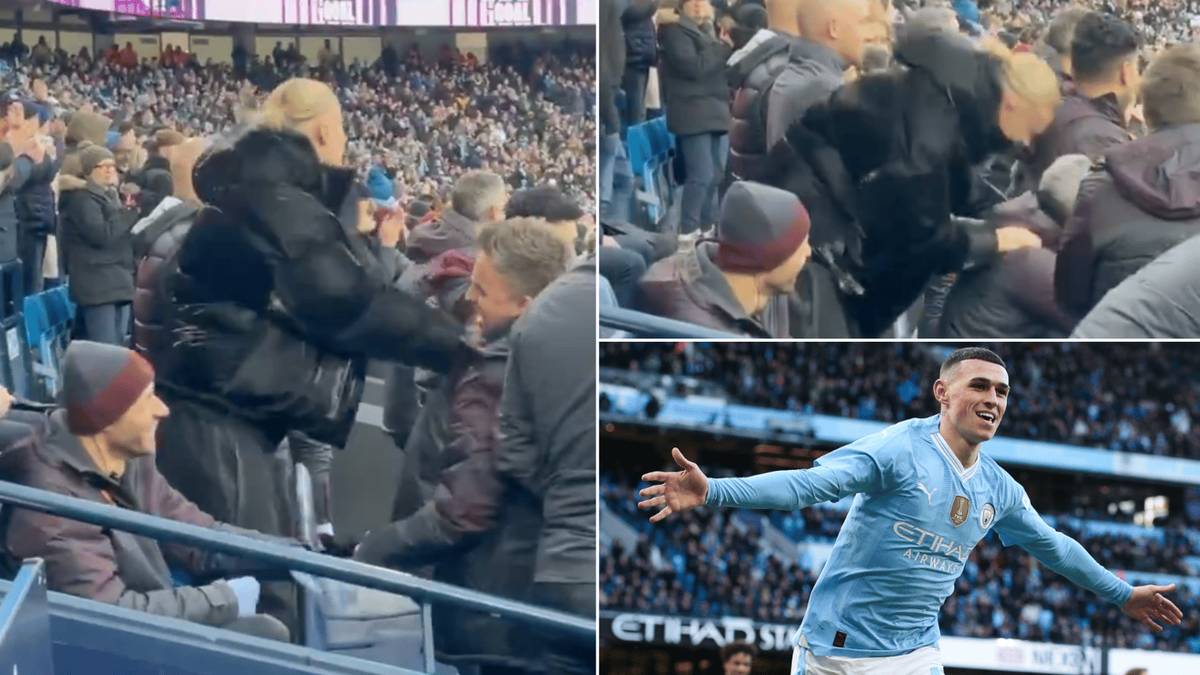 Erling Haaland reaction to Phil Foden’s second Man City goal vs Huddersfield will terrify the Premier League Erling Haaland reaction to Phil Foden’s second Man City goal vs Huddersfield will terrify the Premier League