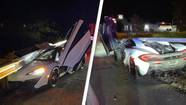 Driver Abandons Totalled Sports Car On Side Of The Road After Crashing
