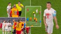 Granit Xhaka rattles entire Serbia bench by 'grabbing his nuts' in Switzerland win