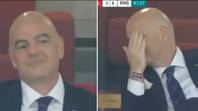 Fans boo FIFA president Gianni Infantino during England vs Wales match