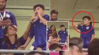 Mateo Messi took his gum and chucked it into the crowd, Messi's wife looked p****d