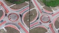 Americans trying to use town's first ever roundabout is truly terrifying to watch