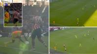 Footage showing Anthony Elanga helping Brentford on their counter attack has gone viral