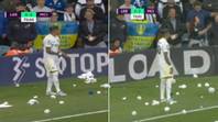 Leeds Fan Bizarrely Throw Paper Balls At Raphinha During Corner Kick, His Reaction Says It All
