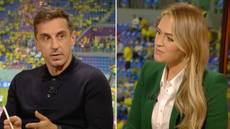 Gary Neville left shaking his head at ‘cheeky’ Laura Woods after Cristiano Ronaldo question