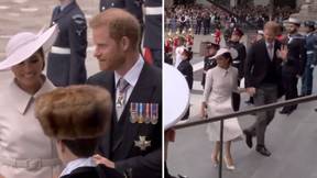 Harry And Meghan Arrive At Jubilee Thanksgiving Service