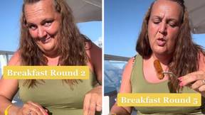 Woman hailed a legend over breakfast at all-inclusive hotel