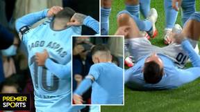 Iago Aspas Appears To Get Booked Deliberately After Injuring Himself While Scoring Against Valencia