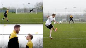 What Happened When Two YouTubers Attempted 100 Shots Against The World's Tallest Goalkeeper