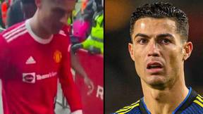 克里斯蒂亚诺·罗纳尔多（Cristiano Ronaldo）为“爆发”表示歉意，这似乎向他展示了Young Fan的电话在地上
