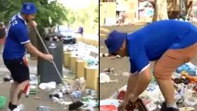 Rangers Fans Help To Clean Up Seville After Crushing Defeat