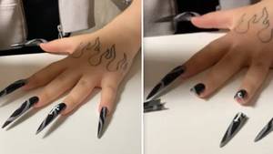 People Baffled By Woman's Technique To Take Off False Nails