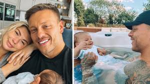 Fans in meltdown as Alex Bowen shares new pic of baby boy's face