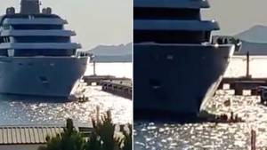 Ukrainian Protesters In Tiny Dinghy Attempt To Stop Roman Abramovich's Superyacht From Docking In Turkey