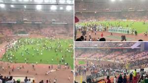 The Shocking Moment Nigeria Fans Storm The Pitch And DAMAGE Stadium After Failing To Qualify For The World Cup