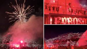 30,000 Newell's Old Boys Fans Had An Insane Pyro Party At Training Session Prior To Rosario Derby