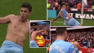 Rodri Scores 93rd Minute Winner And Celebrates Wildly In Front Of Arsenal Fans