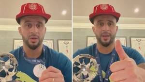 Kyle Walker Posted Bizarre Pre-Match Video With Champions League Runners Up Medal On Twitter