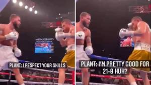 Incredible Footage Shows Canelo Alvarez And Caleb Plant's Mid-Fight Chat, Fans Not Impressed With 'Awkward' Exchange