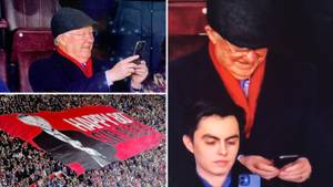 Sir Alex Ferguson's Reaction To Seeing His 80th Birthday Banner In The Crowd Is So Wholesome