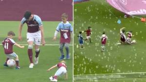Declan Rice Shows No Mercy With Nutmeg And Slide Tackle On Young West Ham Fan