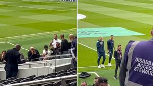 Arsenal Player Laughs At Tottenham Hotspur Fan For Pre Match Abuse