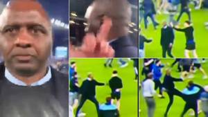Crystal Palace Manager Patrick Vieira Appears To Kick Everton Pitch Invader